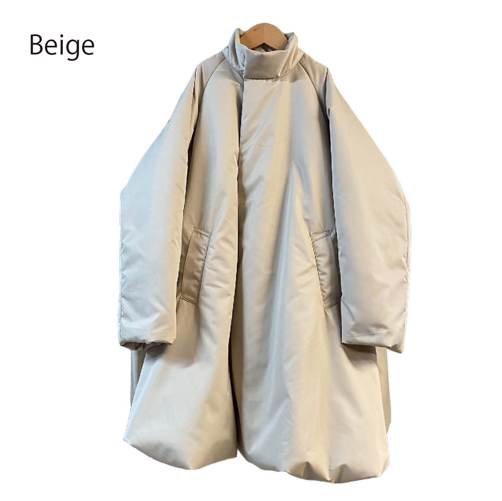 Puffy Long Coat in Beige 221-033 (Delivery by end of August 2023)
