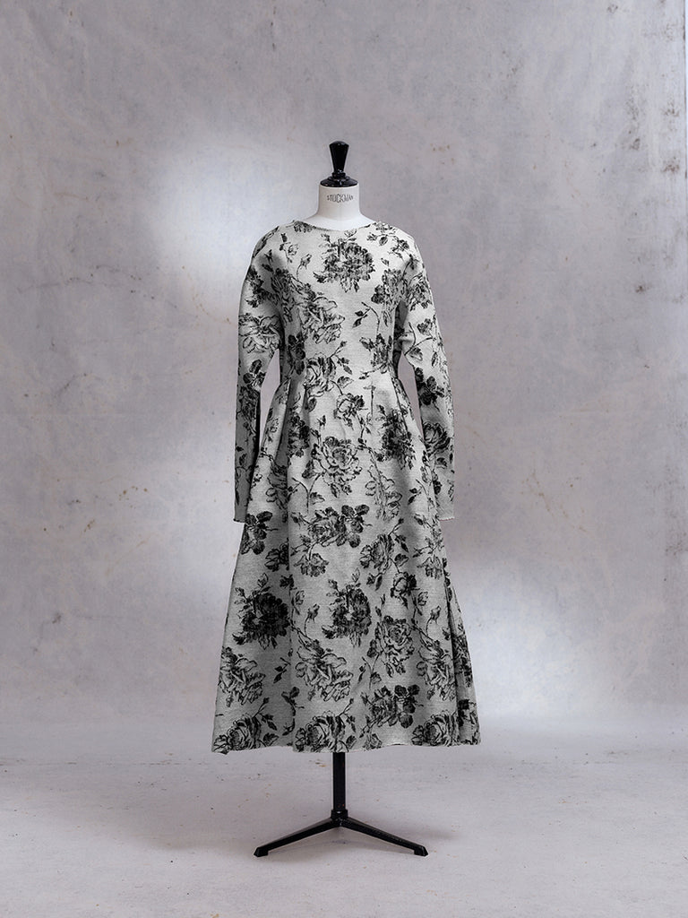 Vintage Black Flower Dress A020