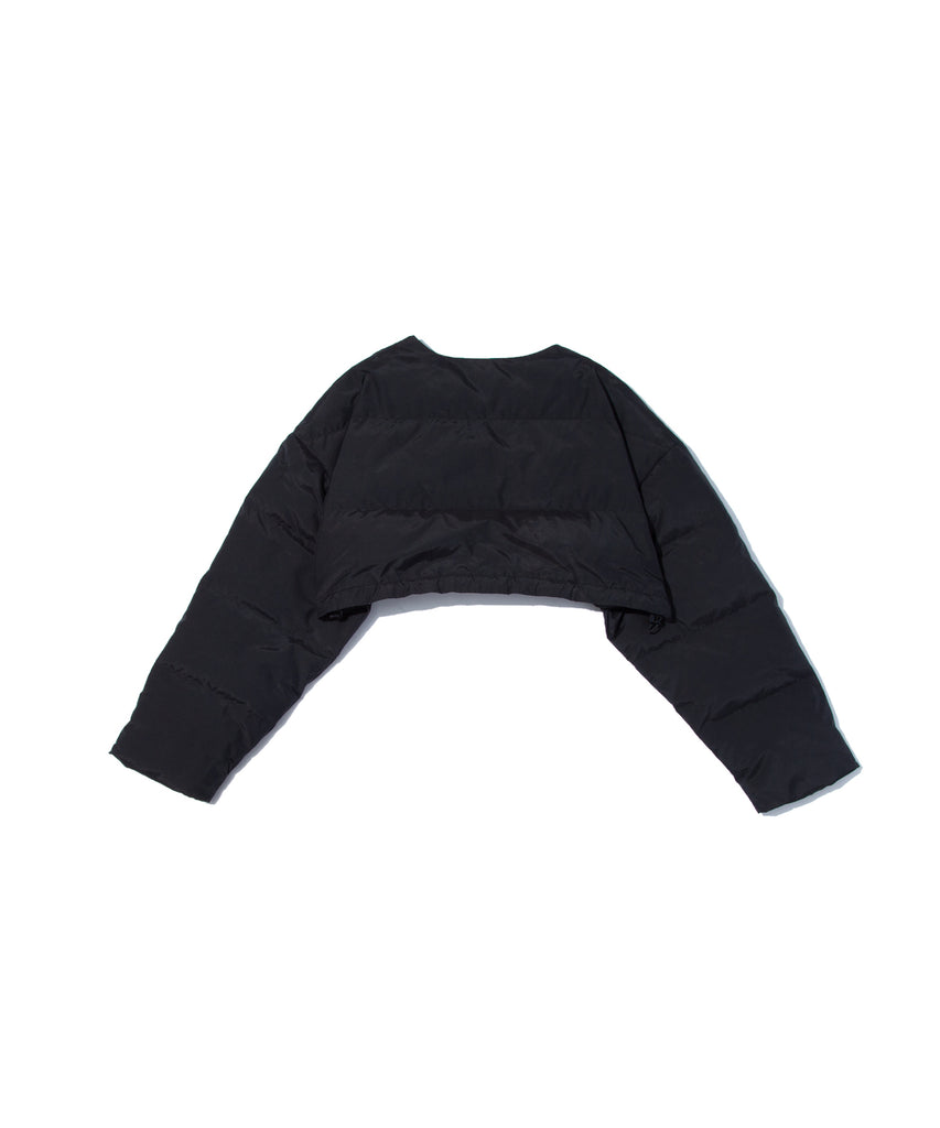 Recycled Down Cropped Blouson in Black