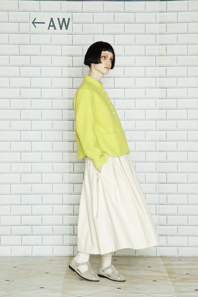 JESSICA  - Boiled wool jersey  in Sulfur Yellow