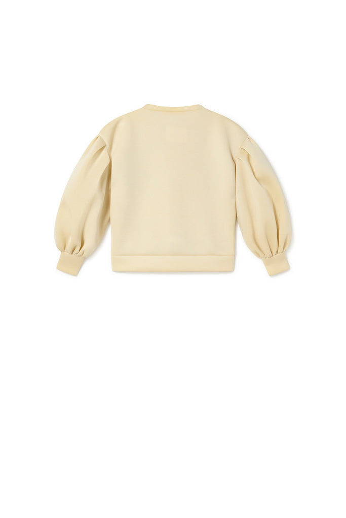 Neoprene ballon sweatshirt in Cream K047A