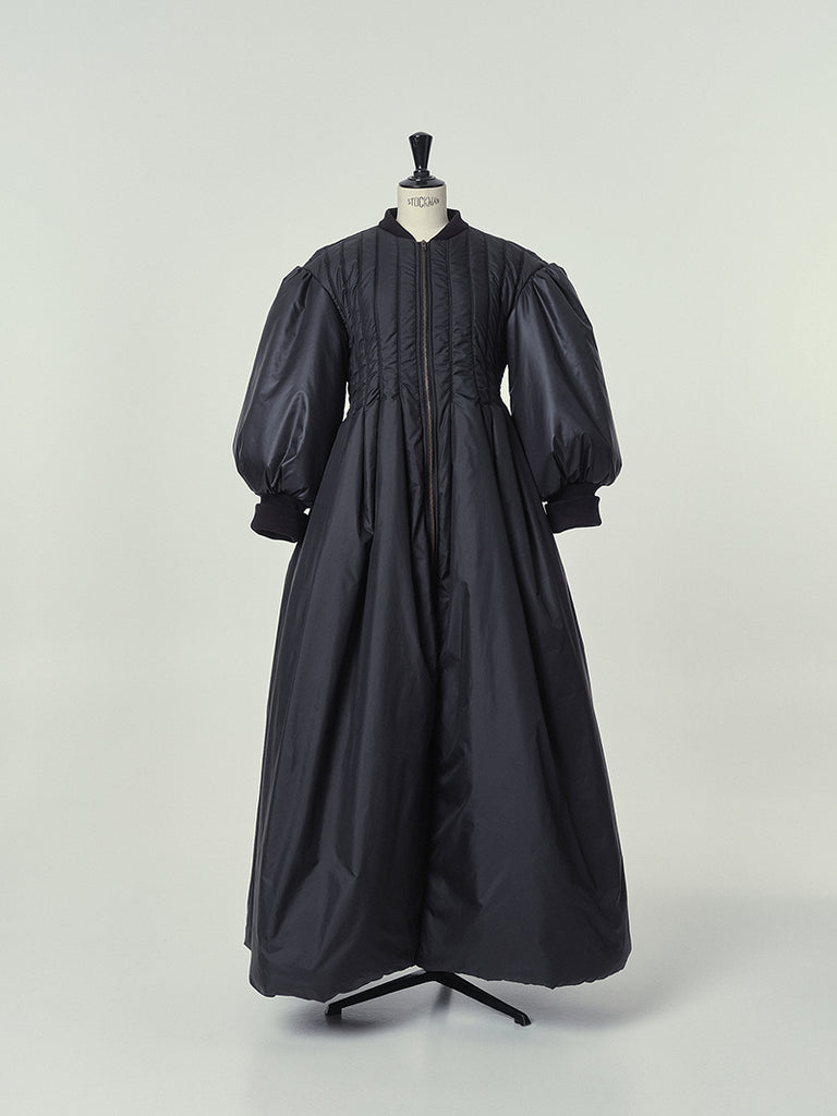 Silhouette Padded Coat in Black W001B