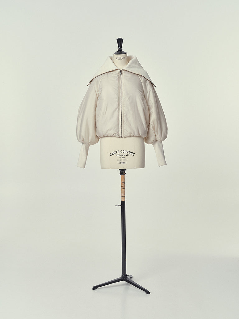 Silhouette Padded Jacket in Cream W007A