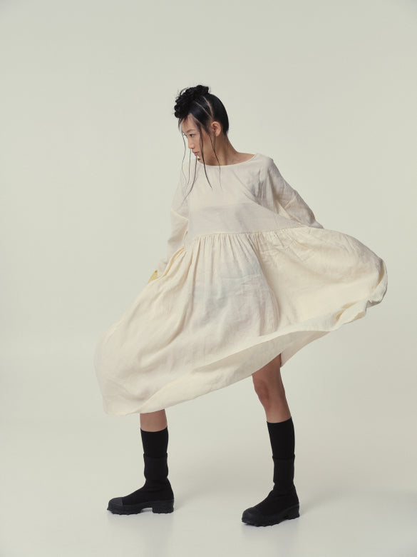 Cupro Dress in Cream W015A