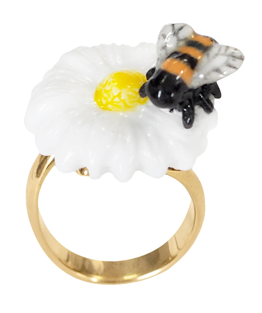Daisy Flower and Bee Ring