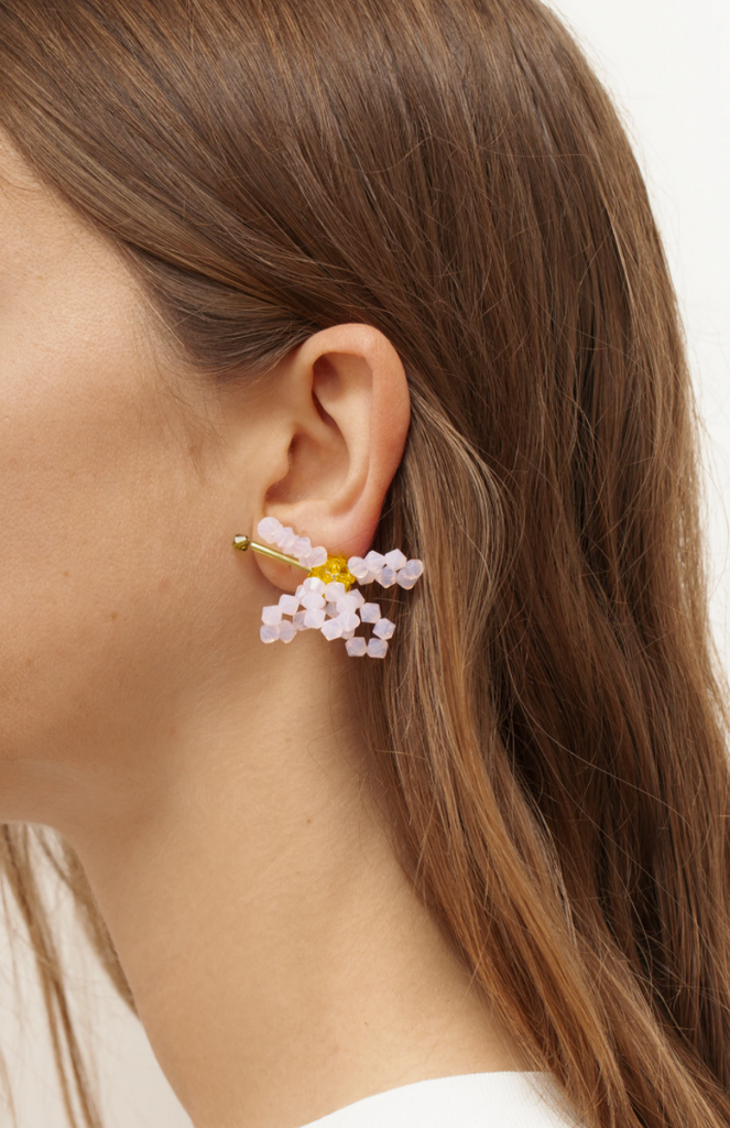 ASTER CHINENSIS in Rose Water Opal - Minimus (Single Earring)