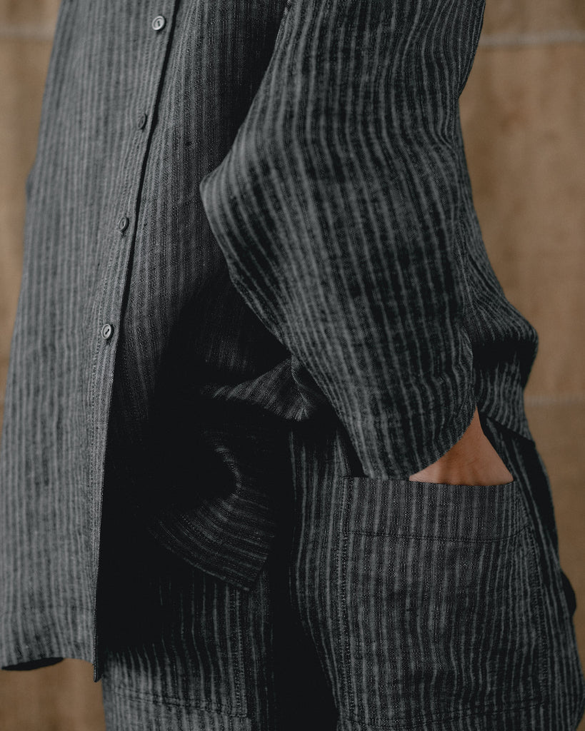 Grey Patterned Drawstrings Pants C1121